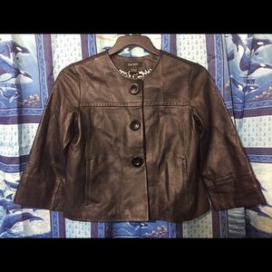 Karen Kane Crop Leather Jacket Sz S